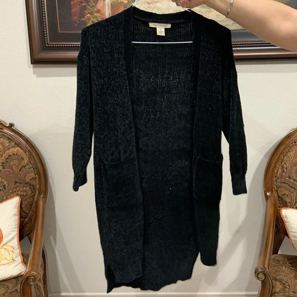 Ava Paige Sweaters Black Long Knitted Cardigan Poshmark